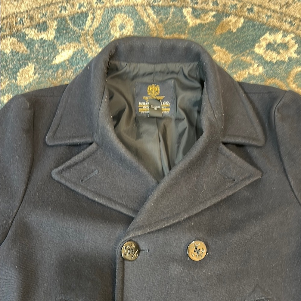 Ralph Lauren Dark Blue Navy Pea Coat - Picture 2 of 7